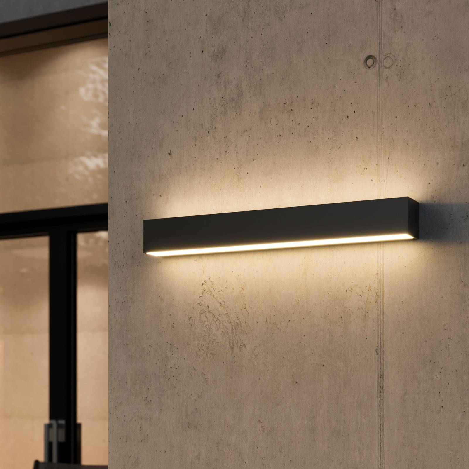 Lucande LED-Außenwandlampe Lengo, 50 cm, grafitgrau, 2-flg.