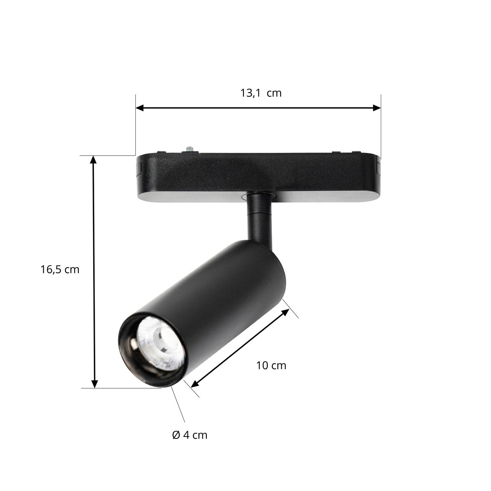 Spot LED 48 V Lumaro, czarny, Ø 4 cm, aluminium, ściemniany