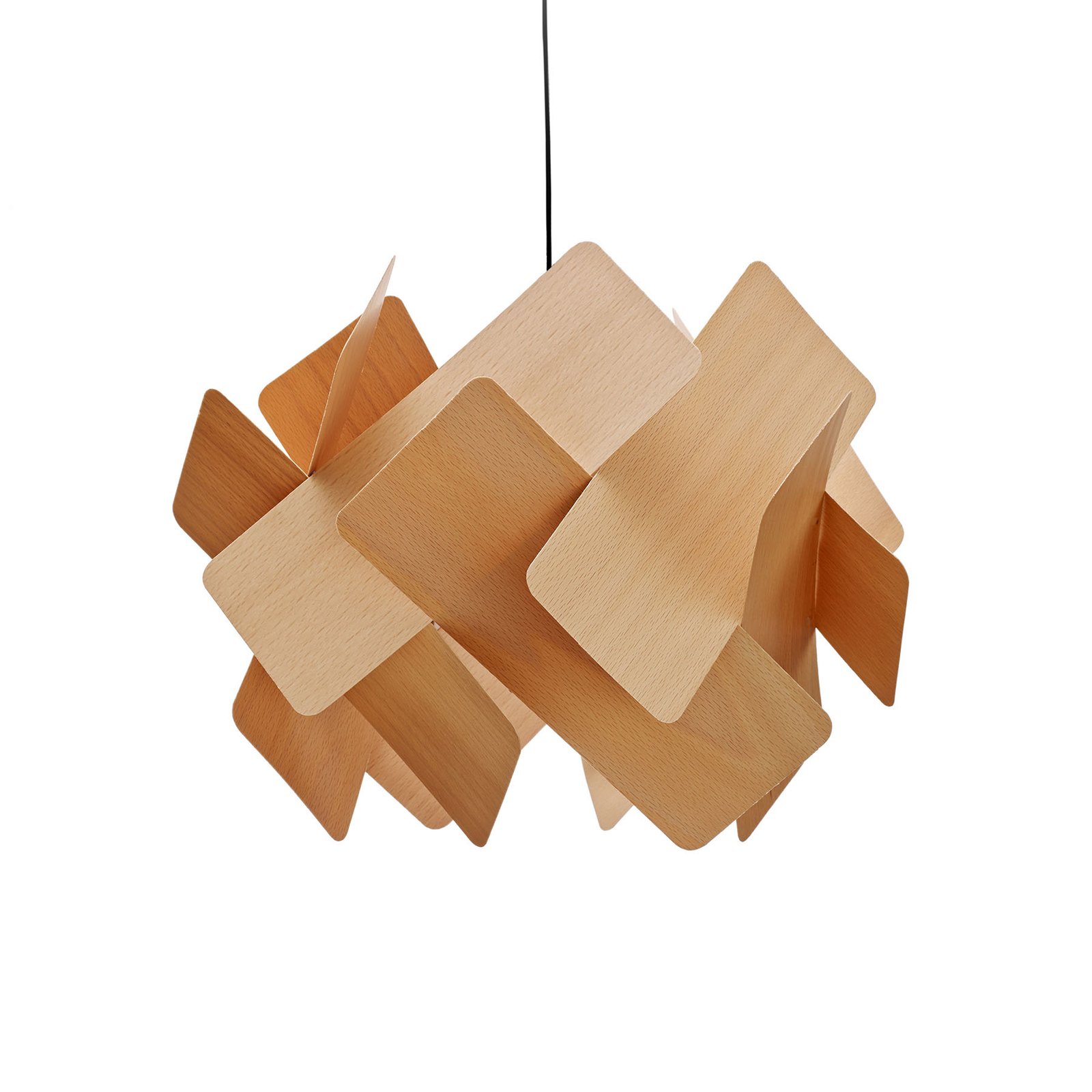 LZF Escape pendant in wood veneer, black cable