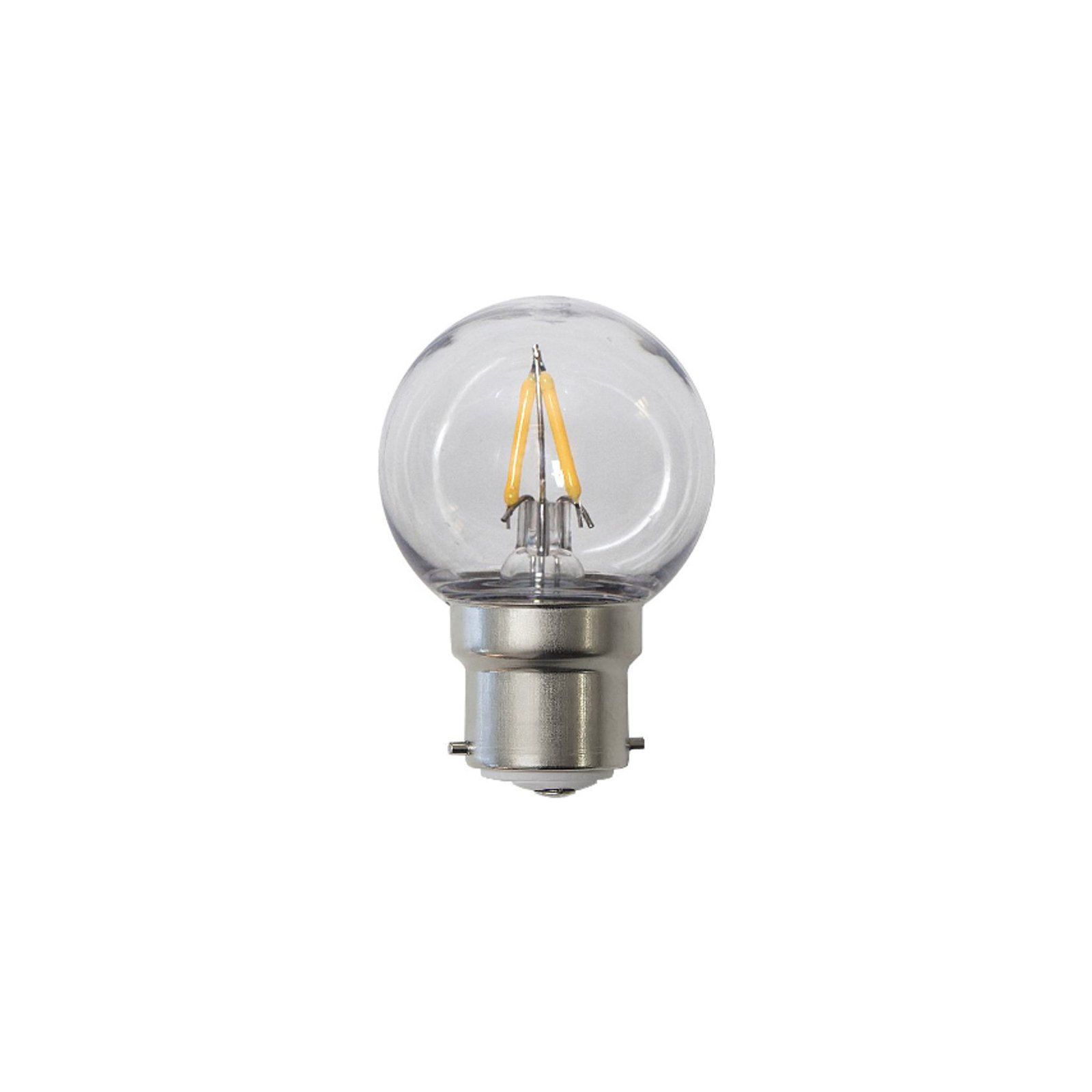 Λαμπτήρας πυράκτωσης LED, G45, B22, 1 W, διαυγής, 2.200 K