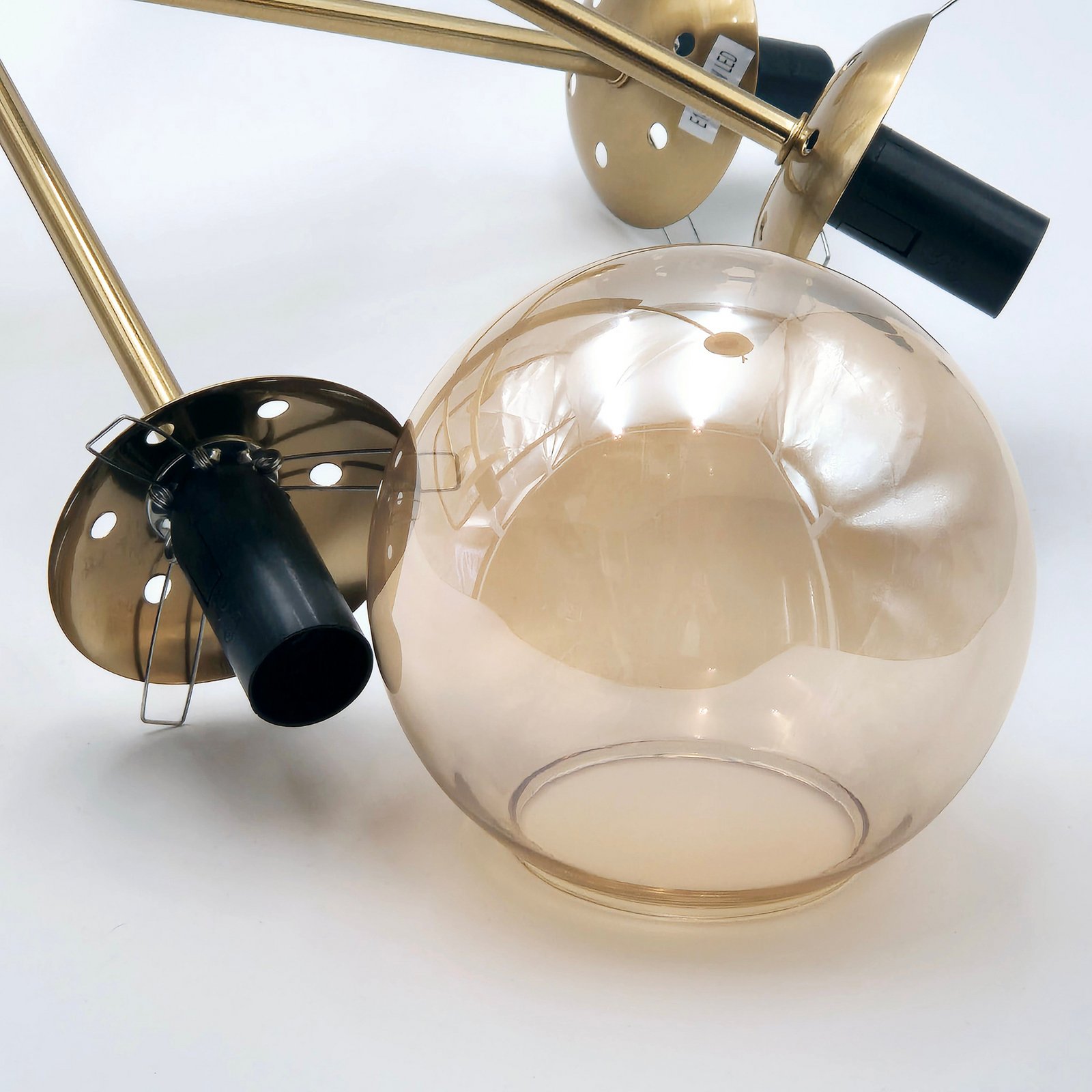 Natalia ceiling lamp, gold-coloured, Ø 68 cm, glass, 8-bulb, E14