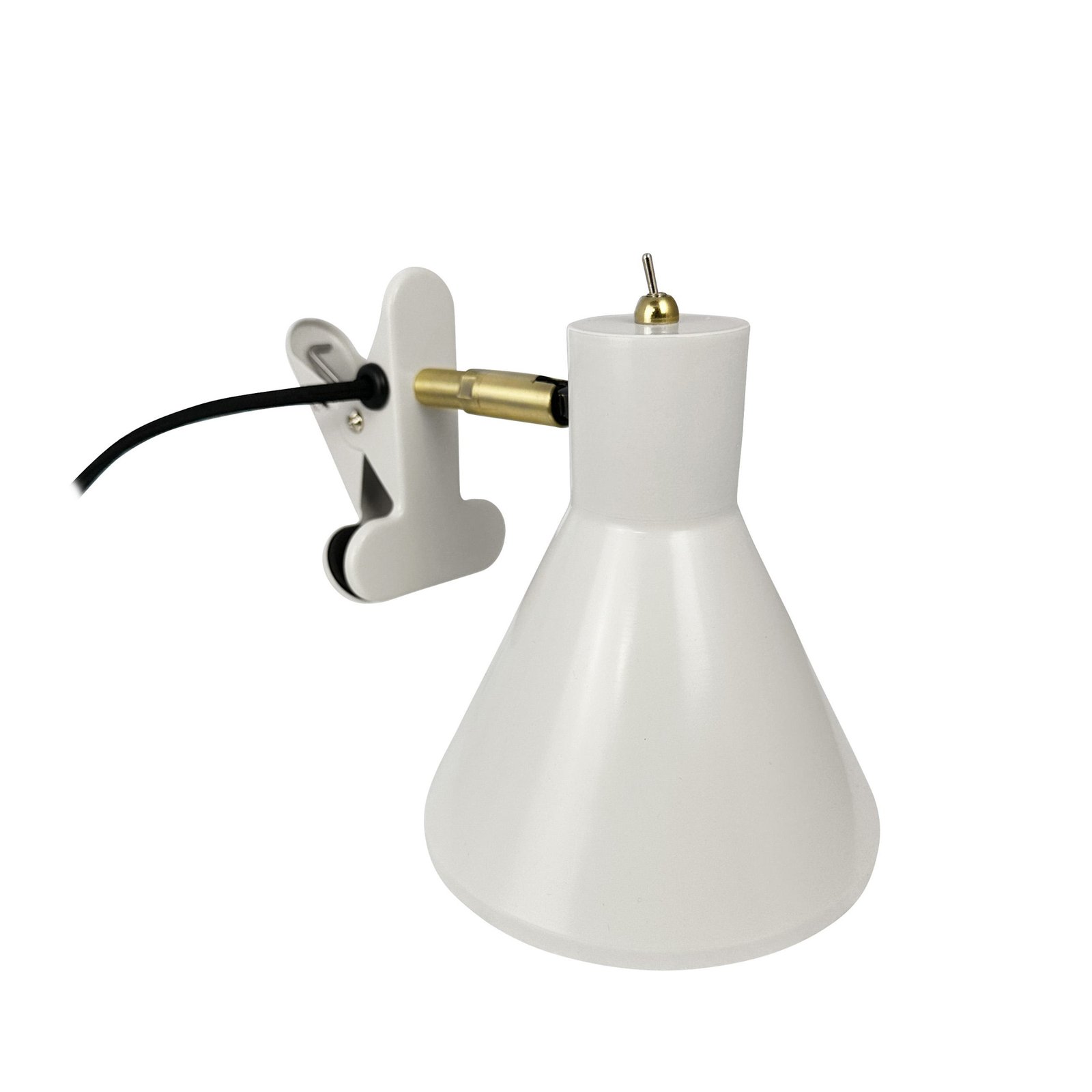 Dyberg Larsen Sleep clip-on lamp, putty white, Ø 15 cm, steel