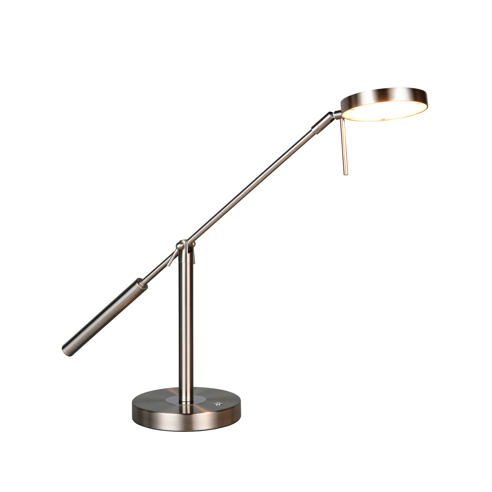 Monza LED stolna lampa, boje nikla, visina 52 cm, metalna