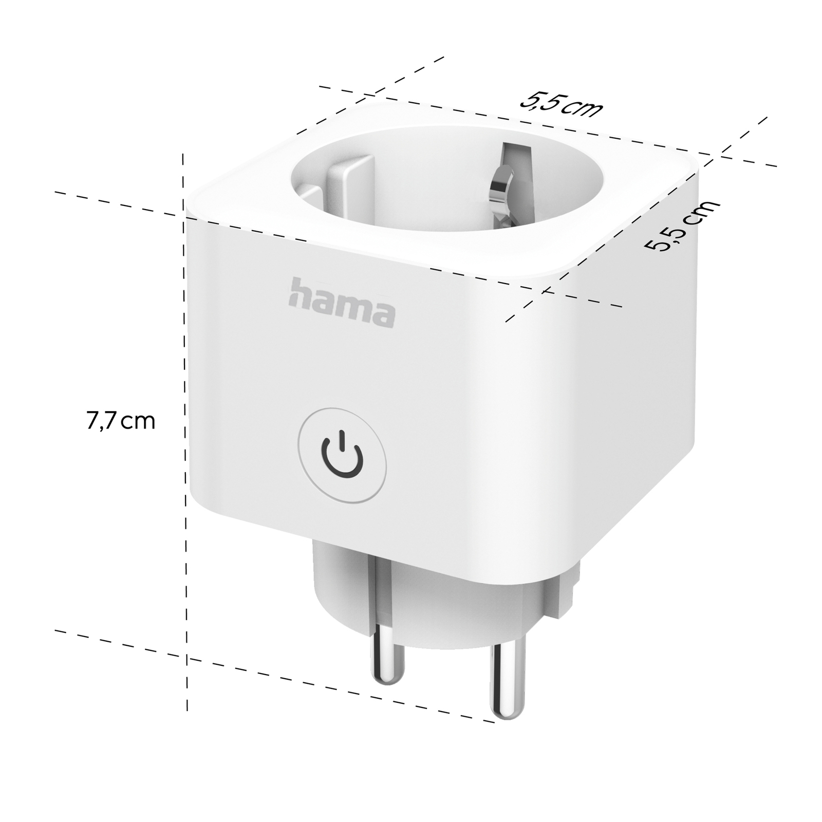 Hama WLAN wandcontactdoos Smart, geschikt voor Matter, wit, 3,680 W