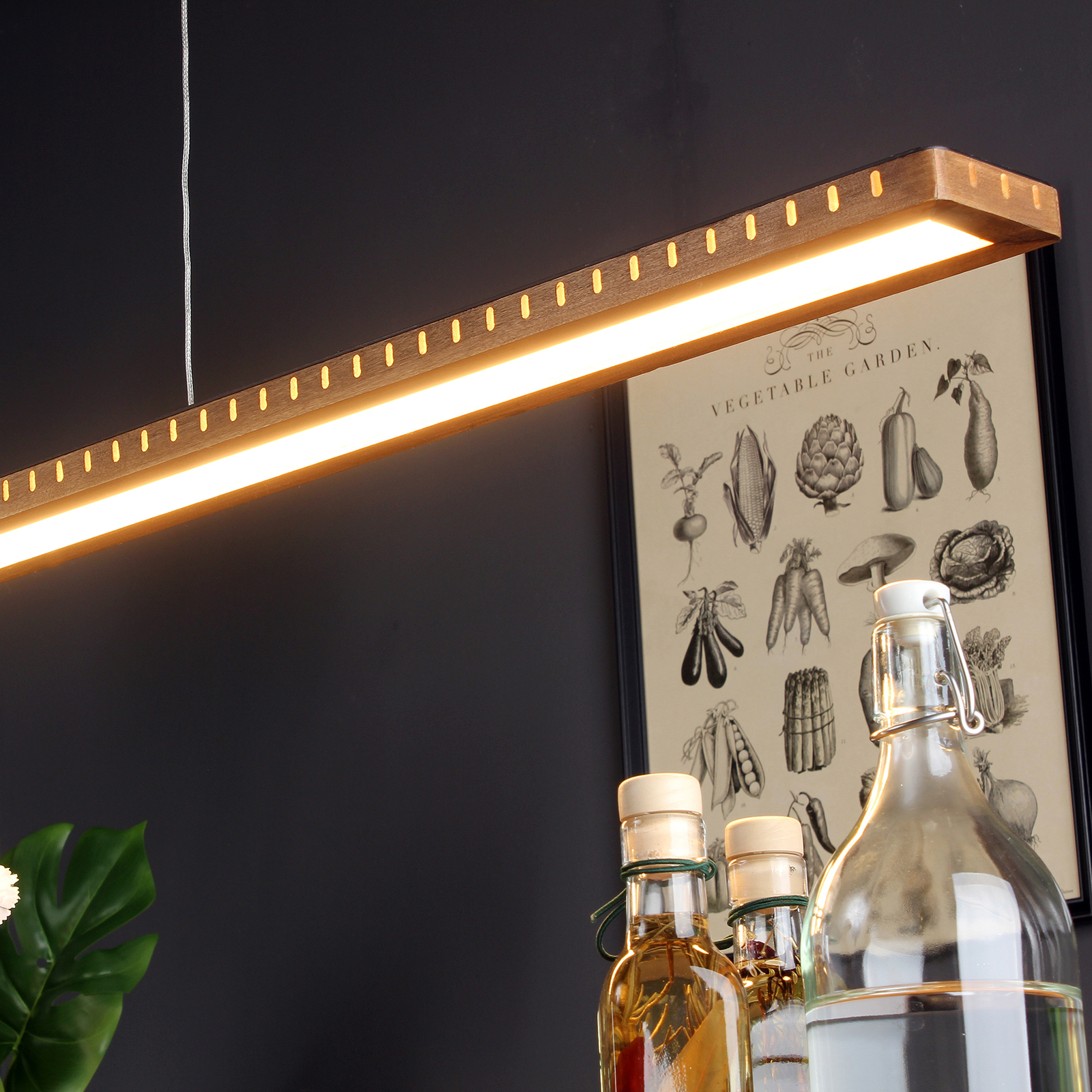 LED závesné svietidlo Solaris 3-Step-dim wood 120 cm