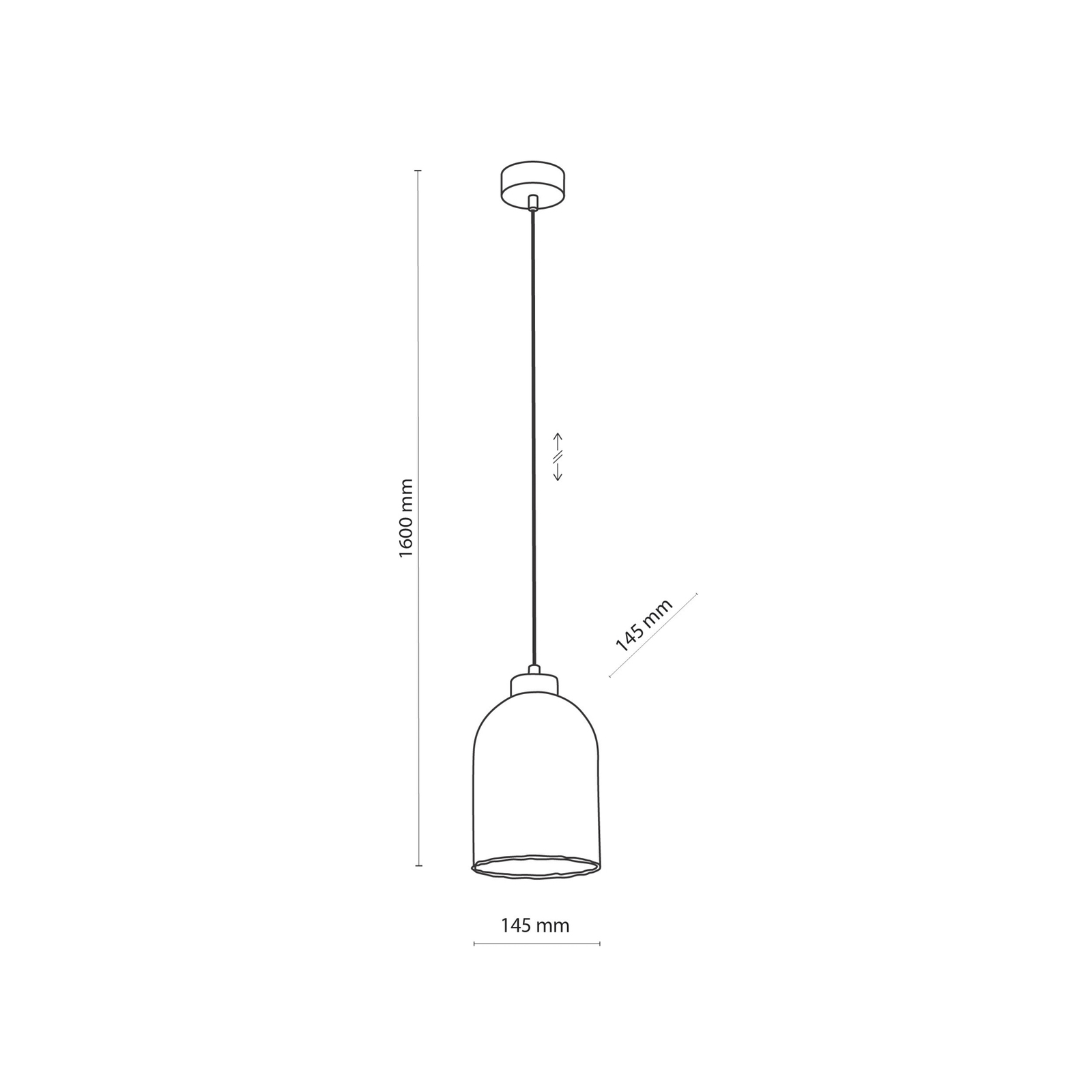 Satipo glass pendant light, 1-bulb, amber