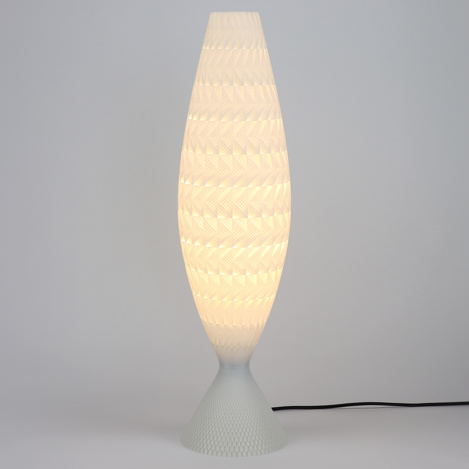 Fraktálna stolová lampa z biomateriálu, hodváb, 65 cm