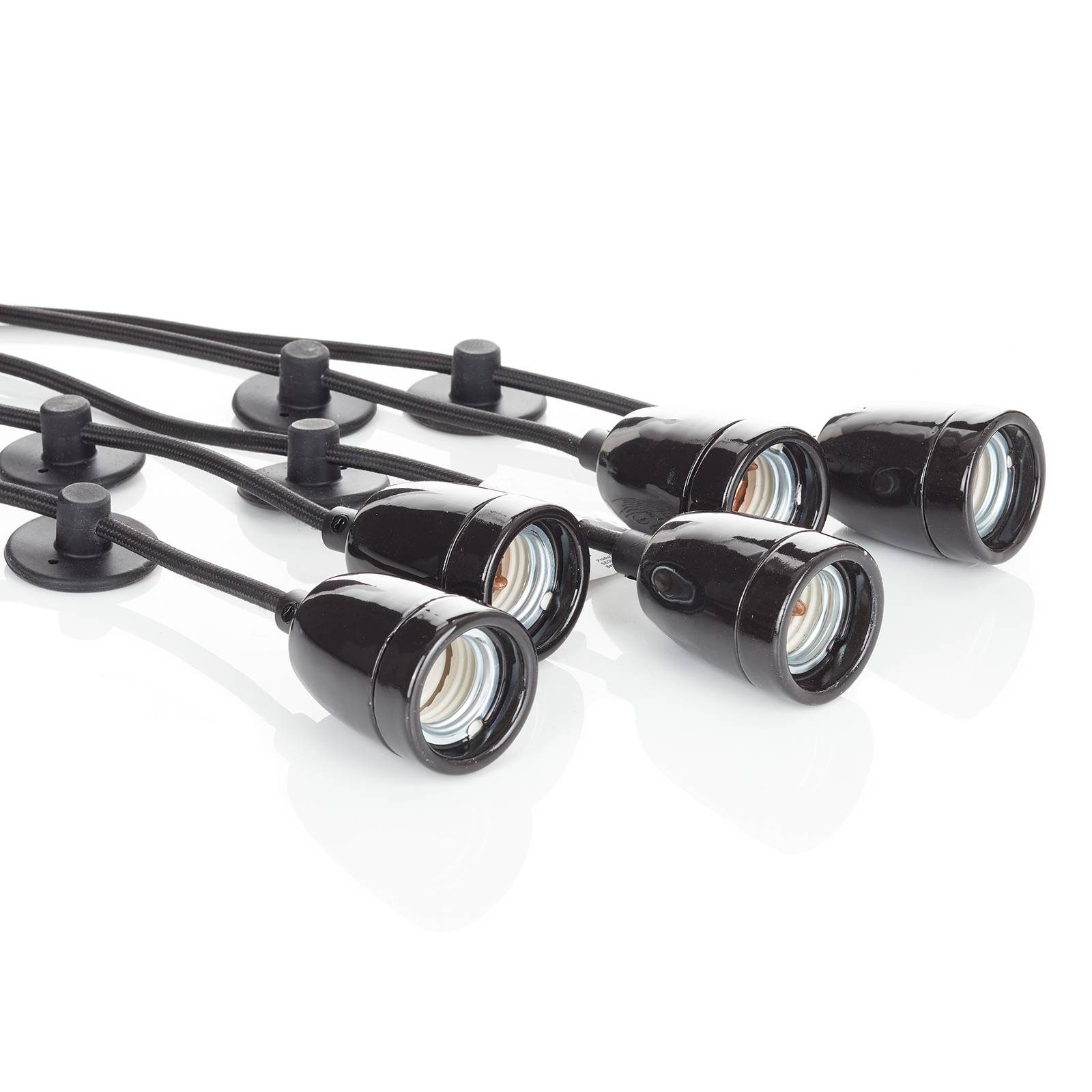Hanglamp Phoenix, zwart, 5-lamps