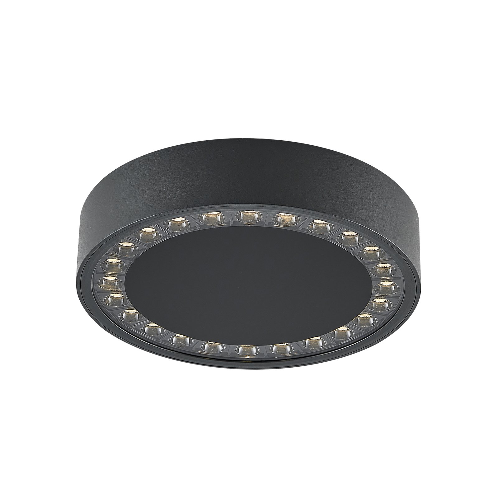 Molto Luce LED-Außen-Deckenlampe Nona, Ø 22,8 cm, anthrazit