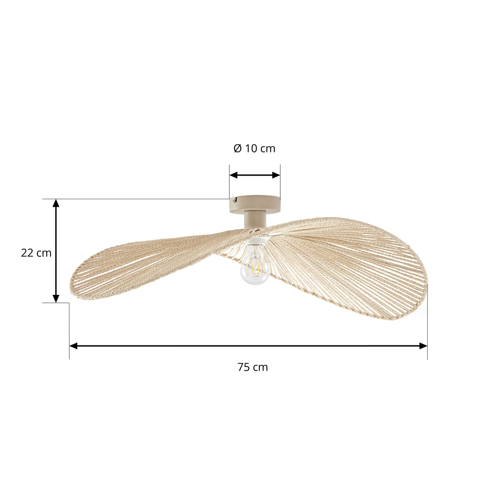 Lindby Valdorin -kattovalaisin, beige, 75 cm x 50 cm, paperi Lindby Valdorin -kattovalaisin, beige, 75 cm x 50 cm, paperi
