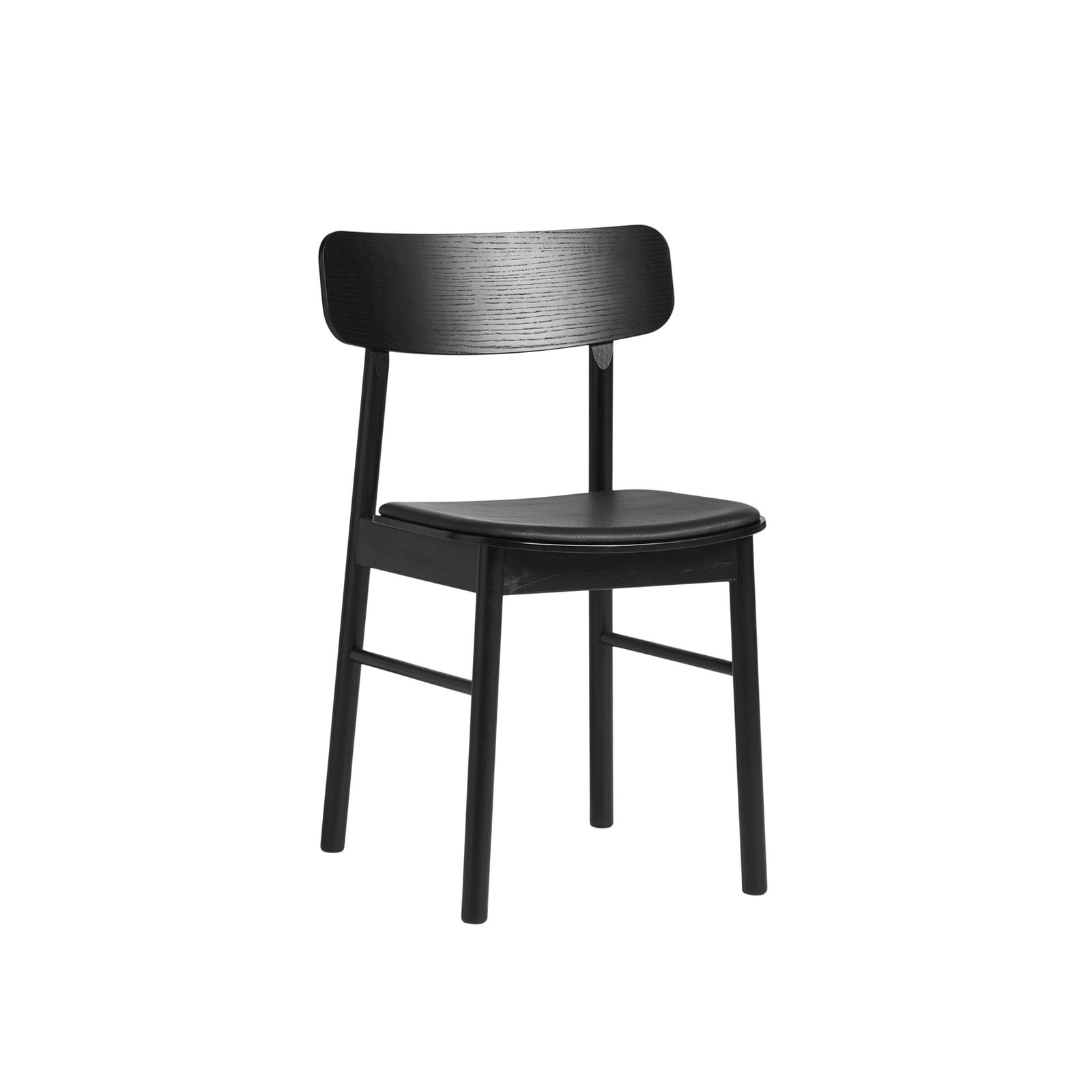 Chaise Soma, noire, cuir, hauteur 79 cm, frêne - Woud Chaise Soma, noire, cuir, hauteur 79 cm, frêne - Woud