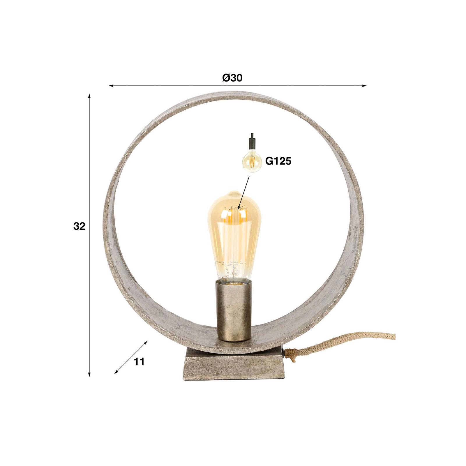 Lampa stołowa Roxton, wysokość 32 cm, 1-punktowa