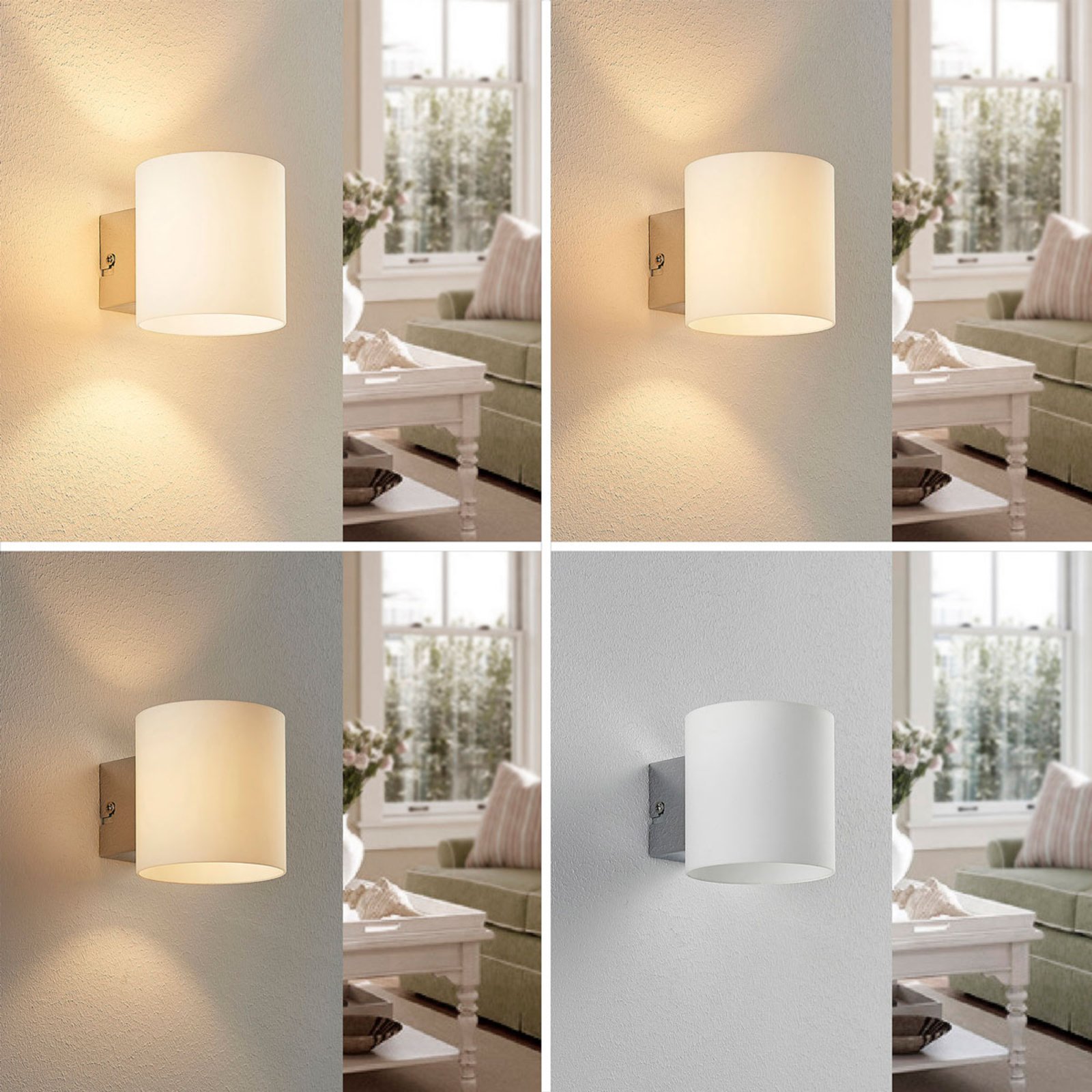 Gerrit Wandlamp Opal/Chrome - Lindby