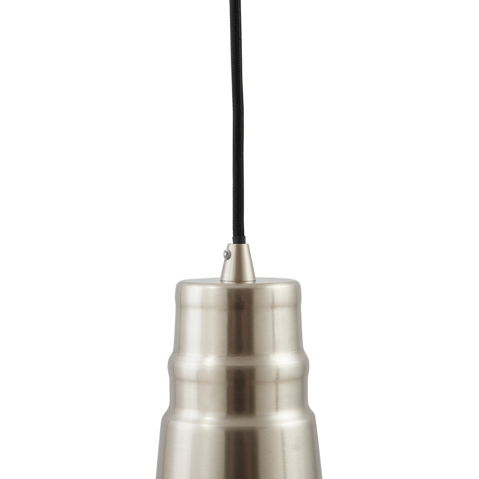 Lindby pendant light Laylan, nickel/white, Ø 46 cm, metal