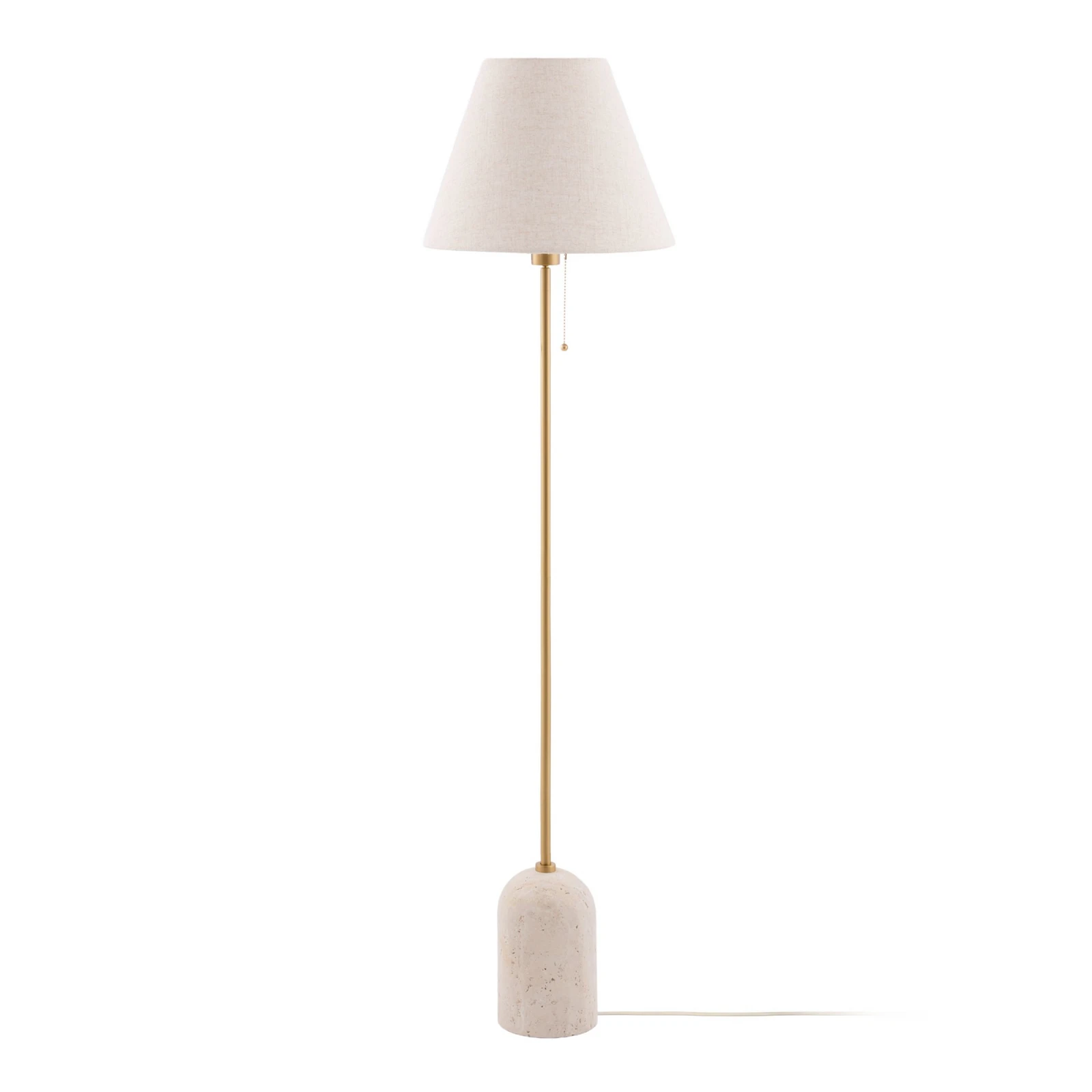 Globen Lighting Gino podna lampa, travertinsko podnožje, bež, 145 cm