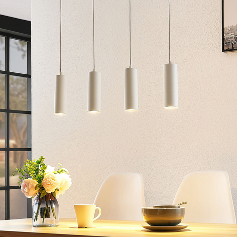 Lindby Joffrey suspension à 4 lampes, blanche