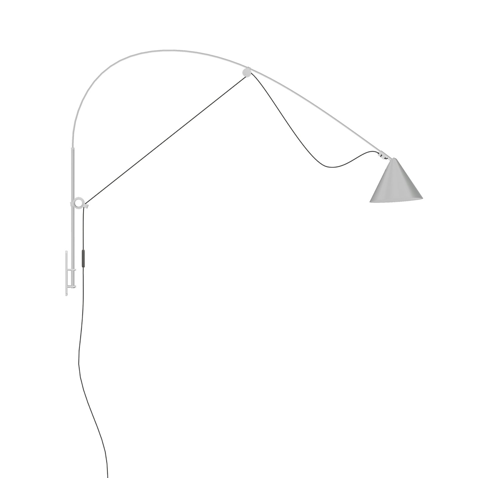 candeeiro de parede LED midgard AYNO L, cinzento/cinzento, 2.700 K, 130 cm