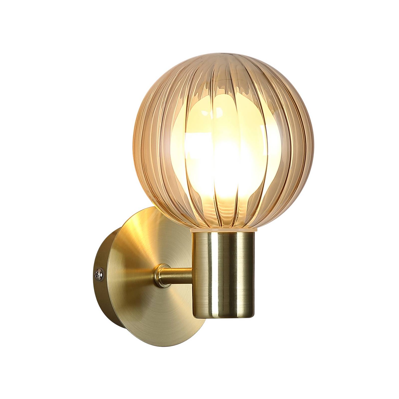 Bad-Wandlampe Lumisphere, creme-/messingfarben, Höhe 12 cm
