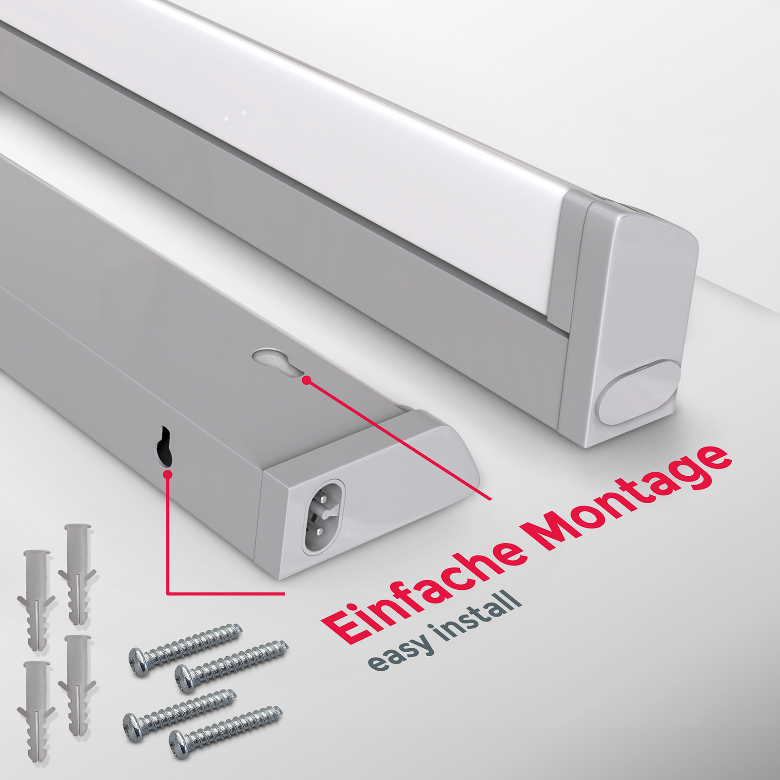 LED meubelverlichting Gina, zilver, 2.700 K/4.000 K LED meubelverlichting Gina, zilver, 2.700 K/4.000 K