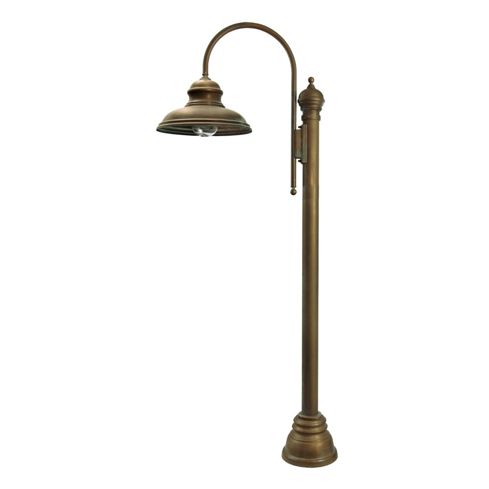 Moretti Classic path light LUCA 155 cm, antique-looking brass, E27, 75 W, energy efficiency: A++, W: 56 cm, H: 155 cm