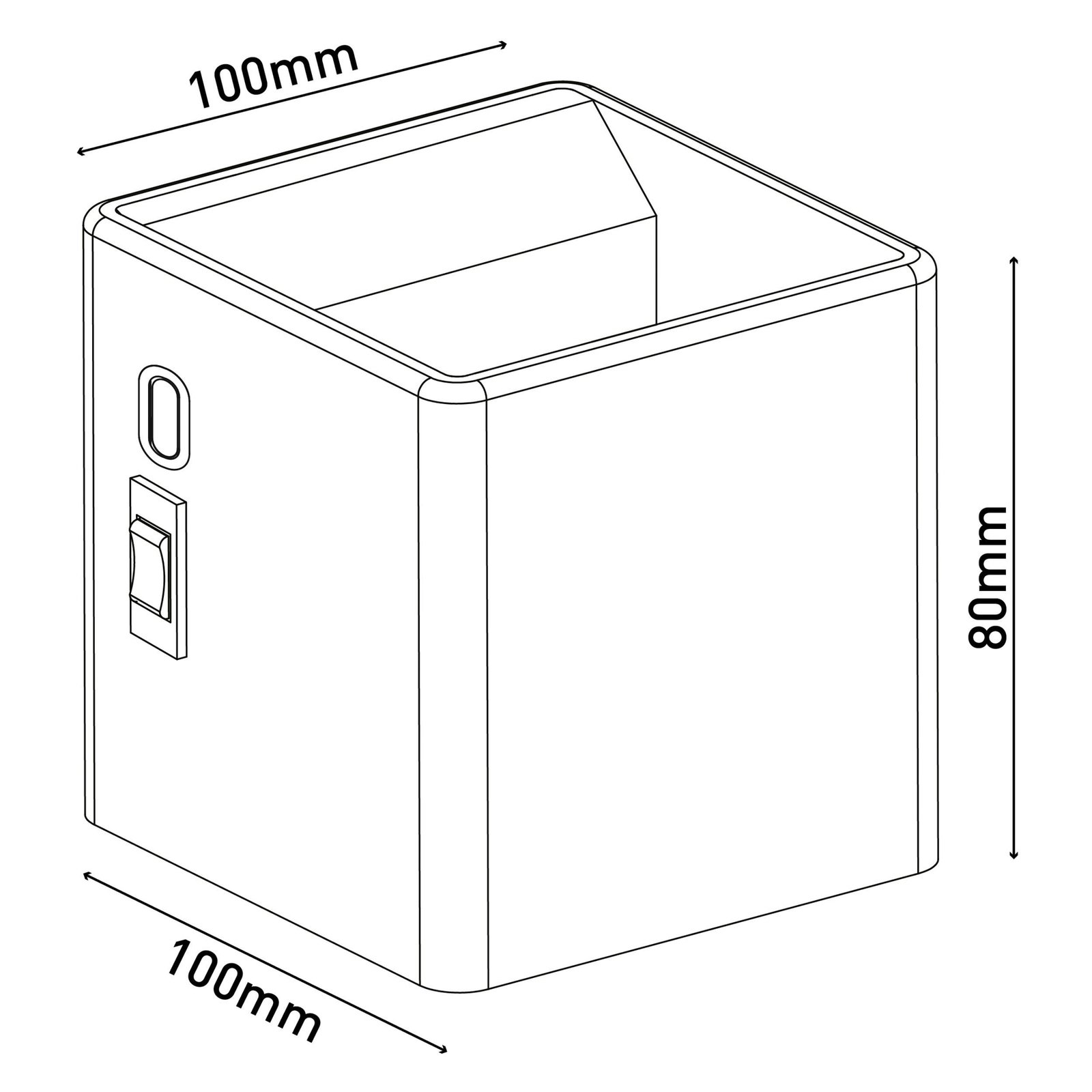 Cube LED wall light battery, magnetic, black