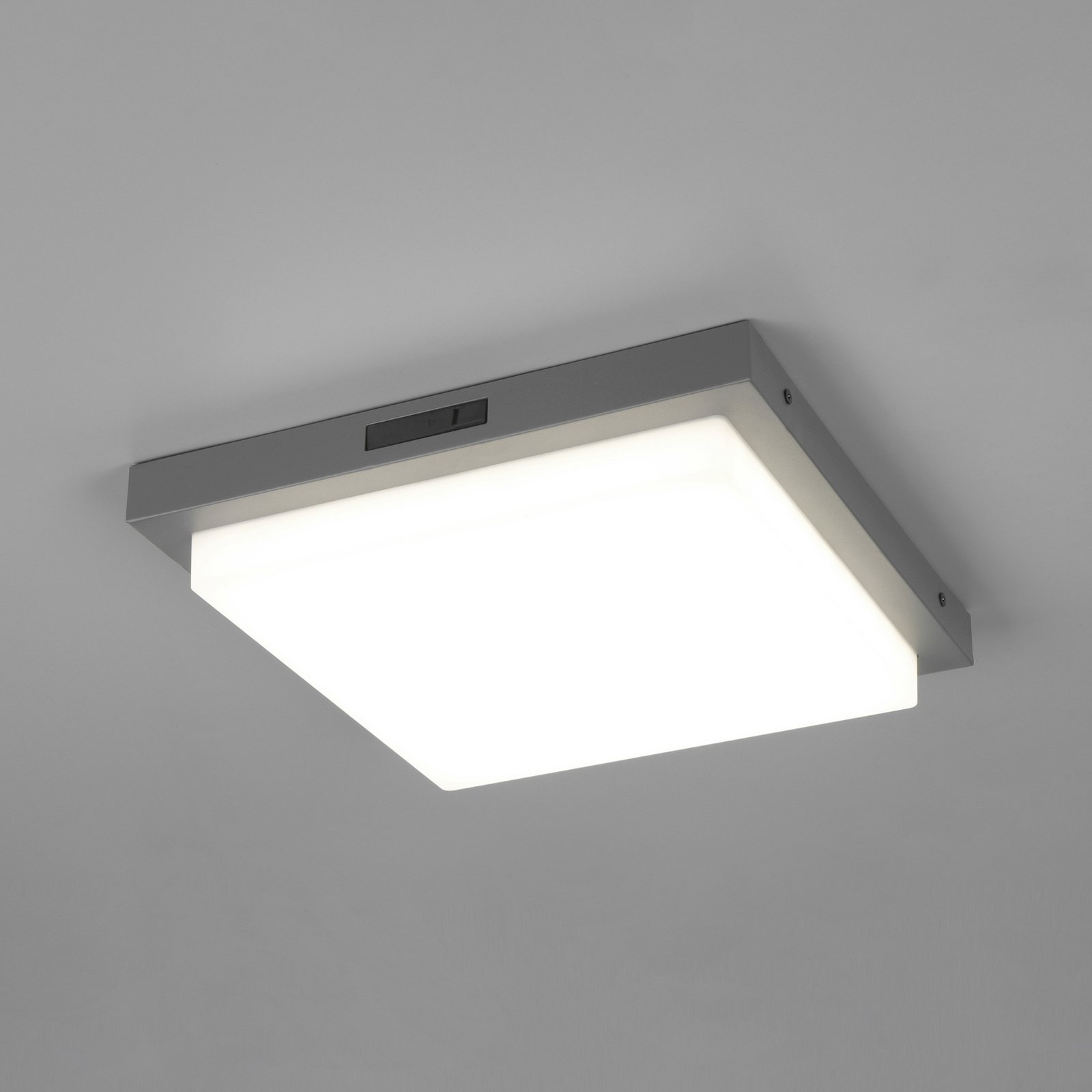 Bermejo LED outdoor wall light, angular, sensor, CCT, anthracite
