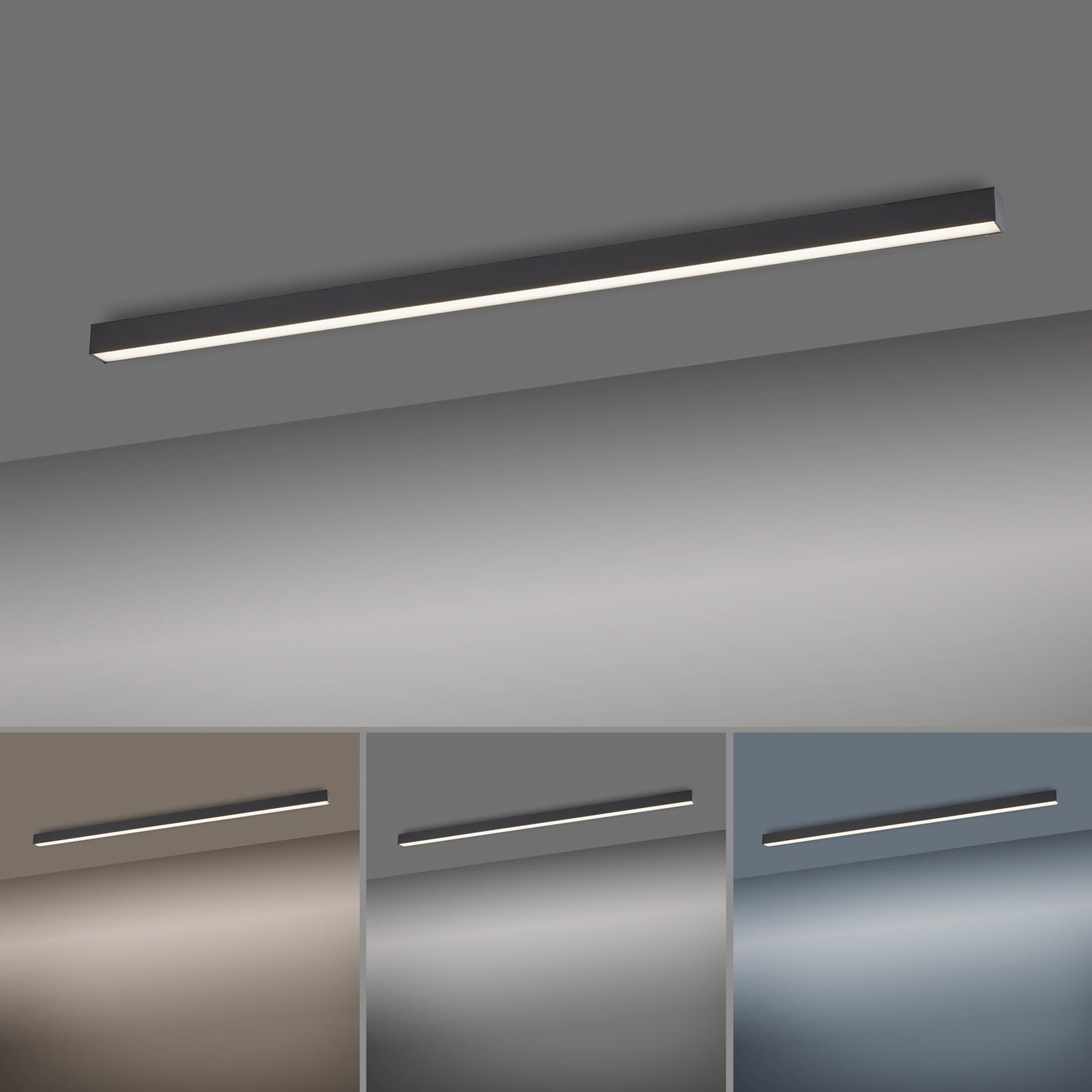 Lines Straight LED-Deckenlampe, graphite, 110 cm, CCT - PURE Lines Straight LED-Deckenlampe, graphite, 110 cm, CCT - PURE