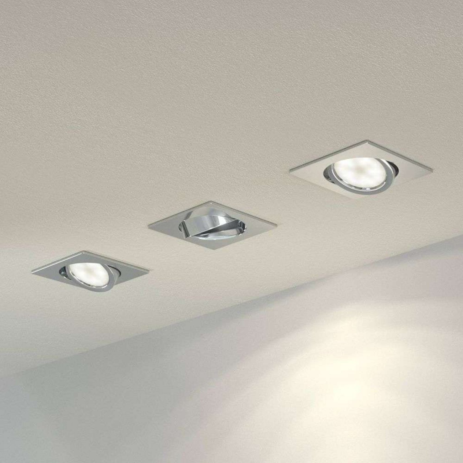 Andrej Square LED Ugradna svjetla 3 pcs. Krom - Lindby