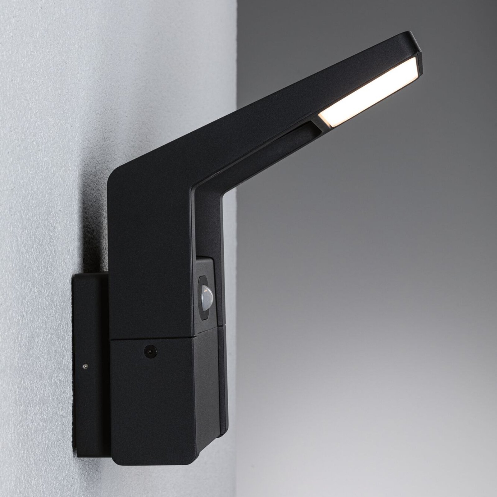 Paulmann LED udendørs væglampe Juntea, aluminium, antracit, sensor