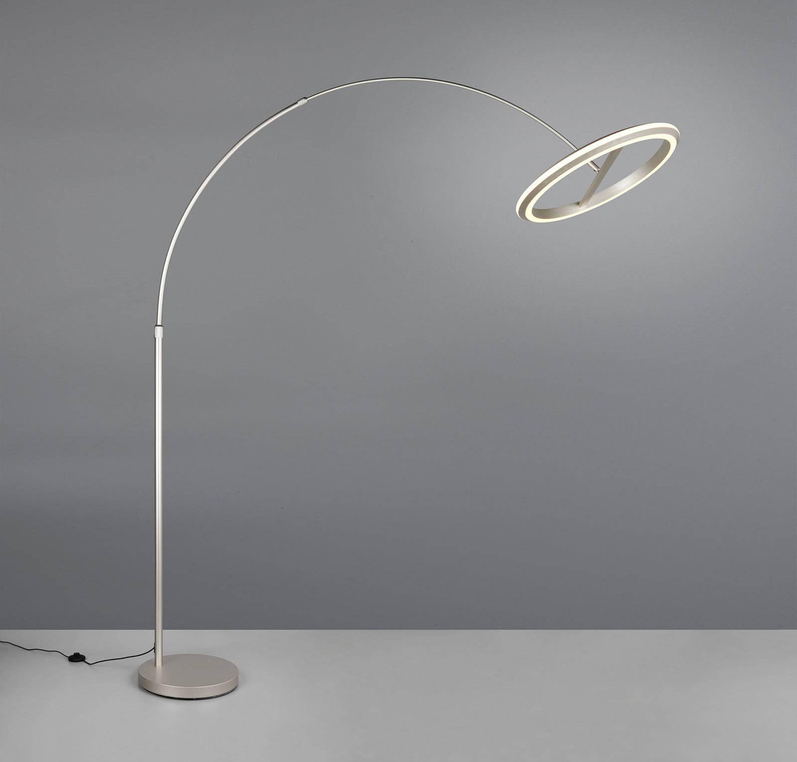 Trio Lighting Lampadar LED cu arc Amador culoare nichel înălțime 205 cm Metal - Camera de zi / sufragerie - Modern - nichel mat