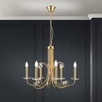 Lampadario Ariane, color oro, Ø 67,5 cm, cristallo, a 6 luci.