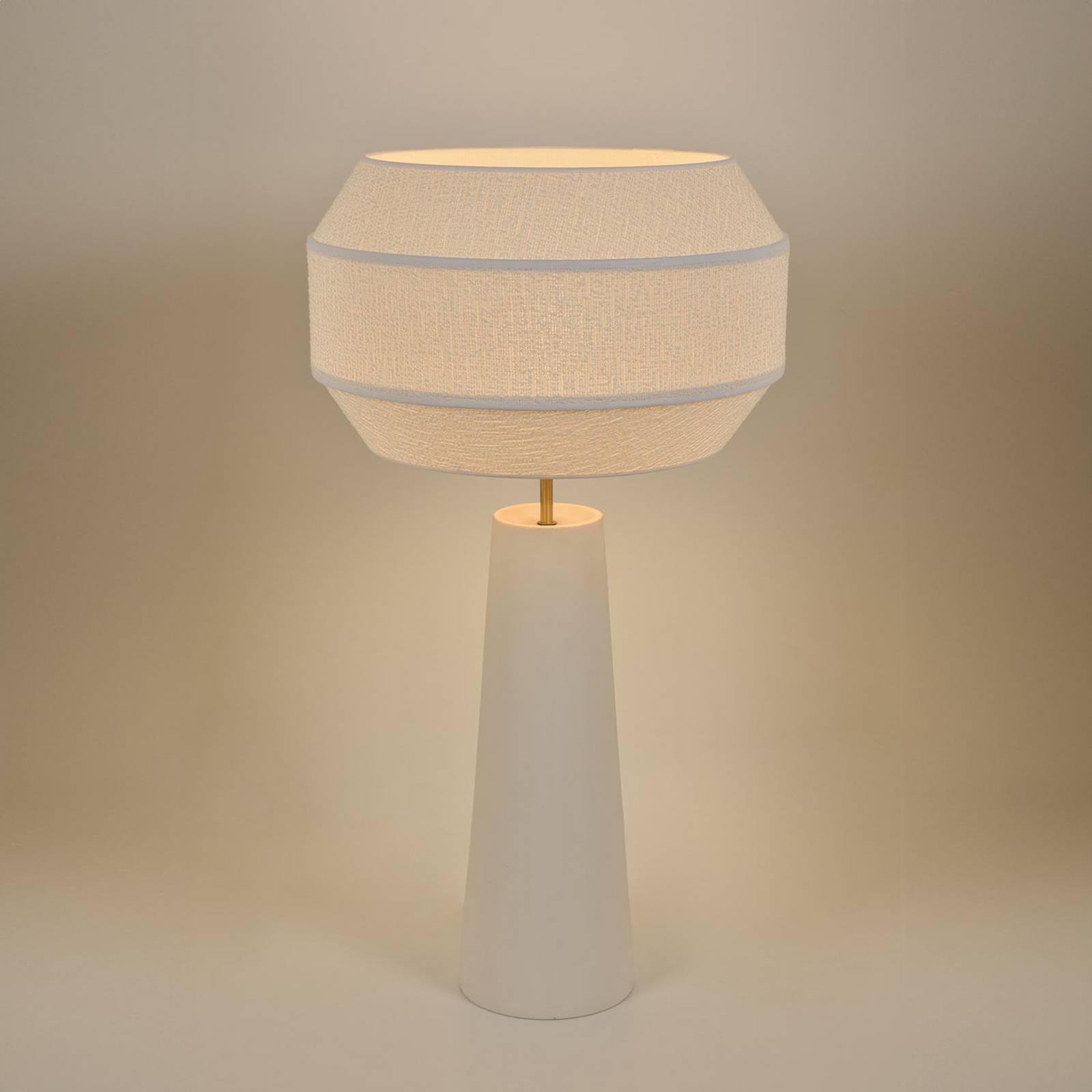 MARKET SET Lampa stołowa Cosiness, 85 cm, biała, metal/tkanina