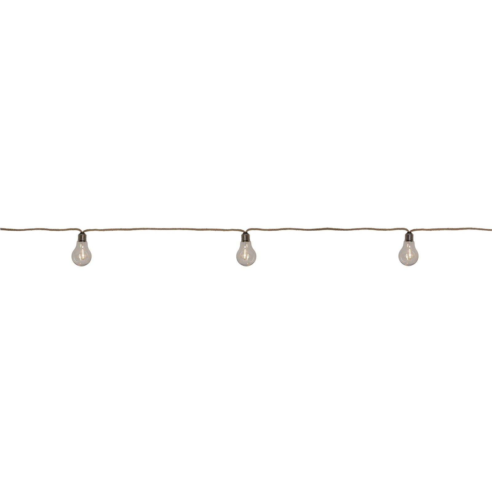 Jutta Outdoor -LED-valoketju, 10-lamppuinen, 5 m, juutti, IP44 Jutta Outdoor -LED-valoketju, 10-lamppuinen, 5 m, juutti, IP44