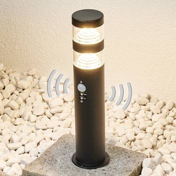 Lampada LED Lanea in acciaio inox, con sensore