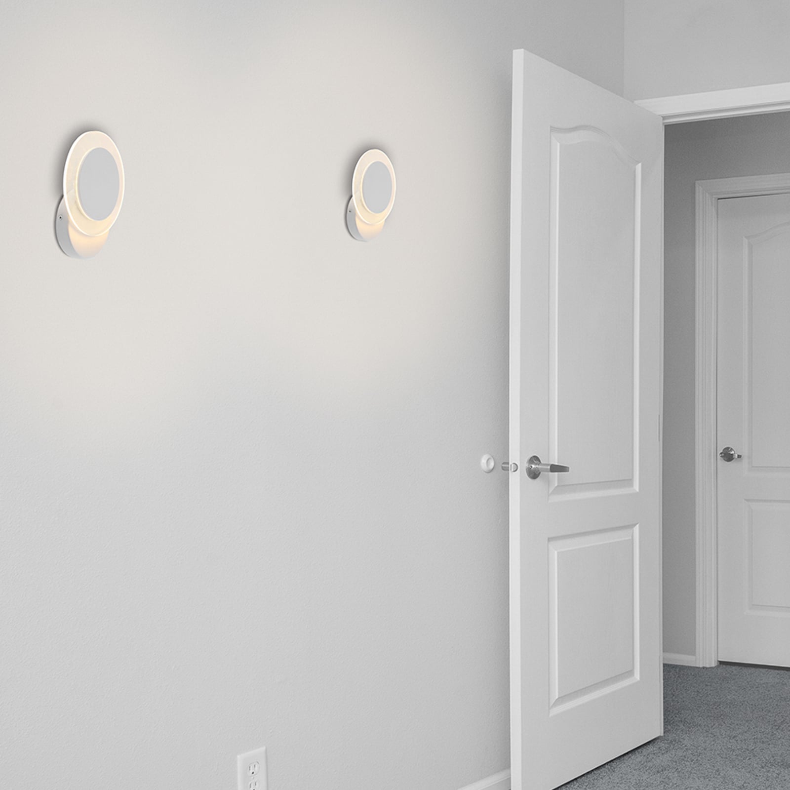 Aplique de pared LED Lido, blanco, metal, 2700 K