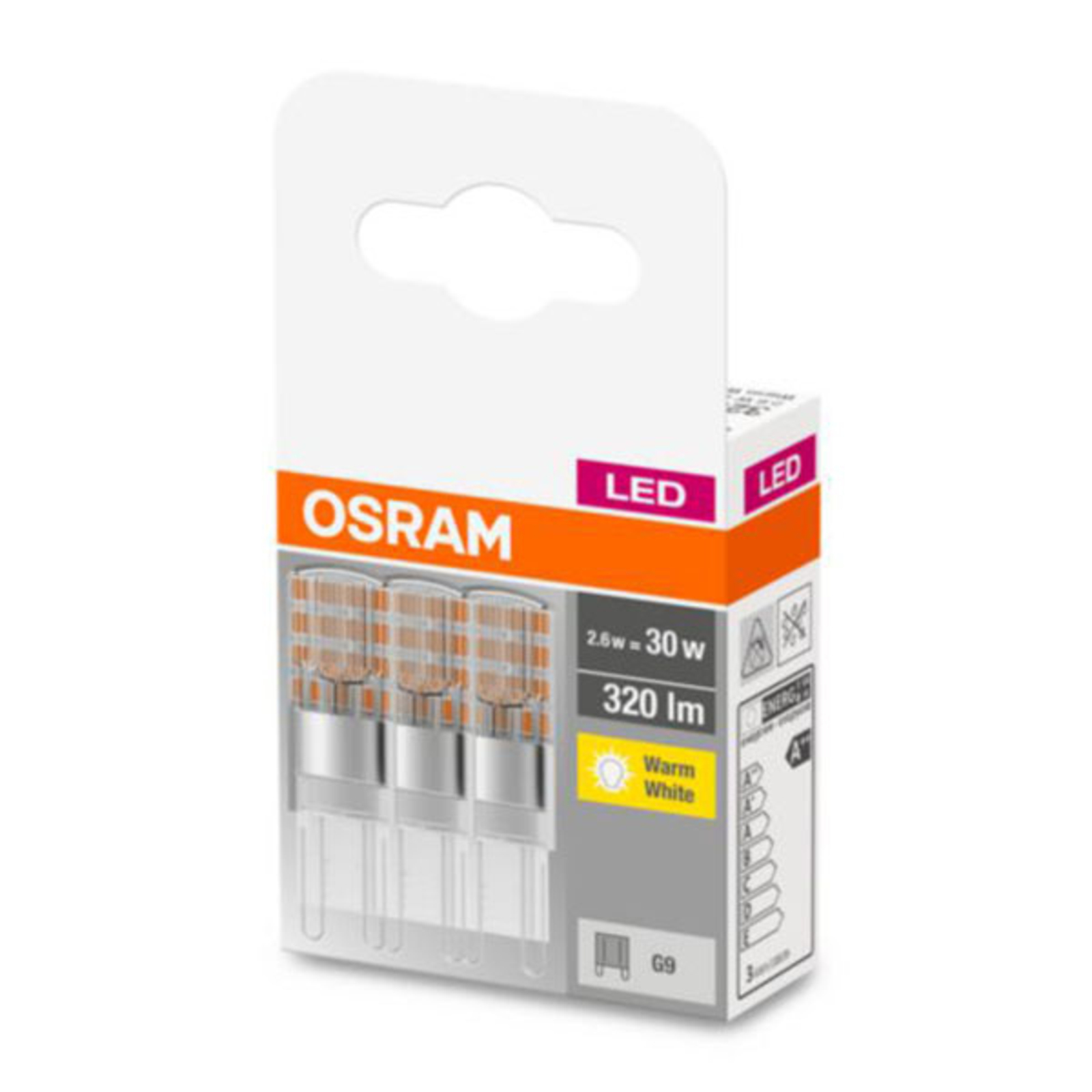 Osram OSRAM bi-pin LED bulb G9 2.6W 2,700K clear 3-pack
