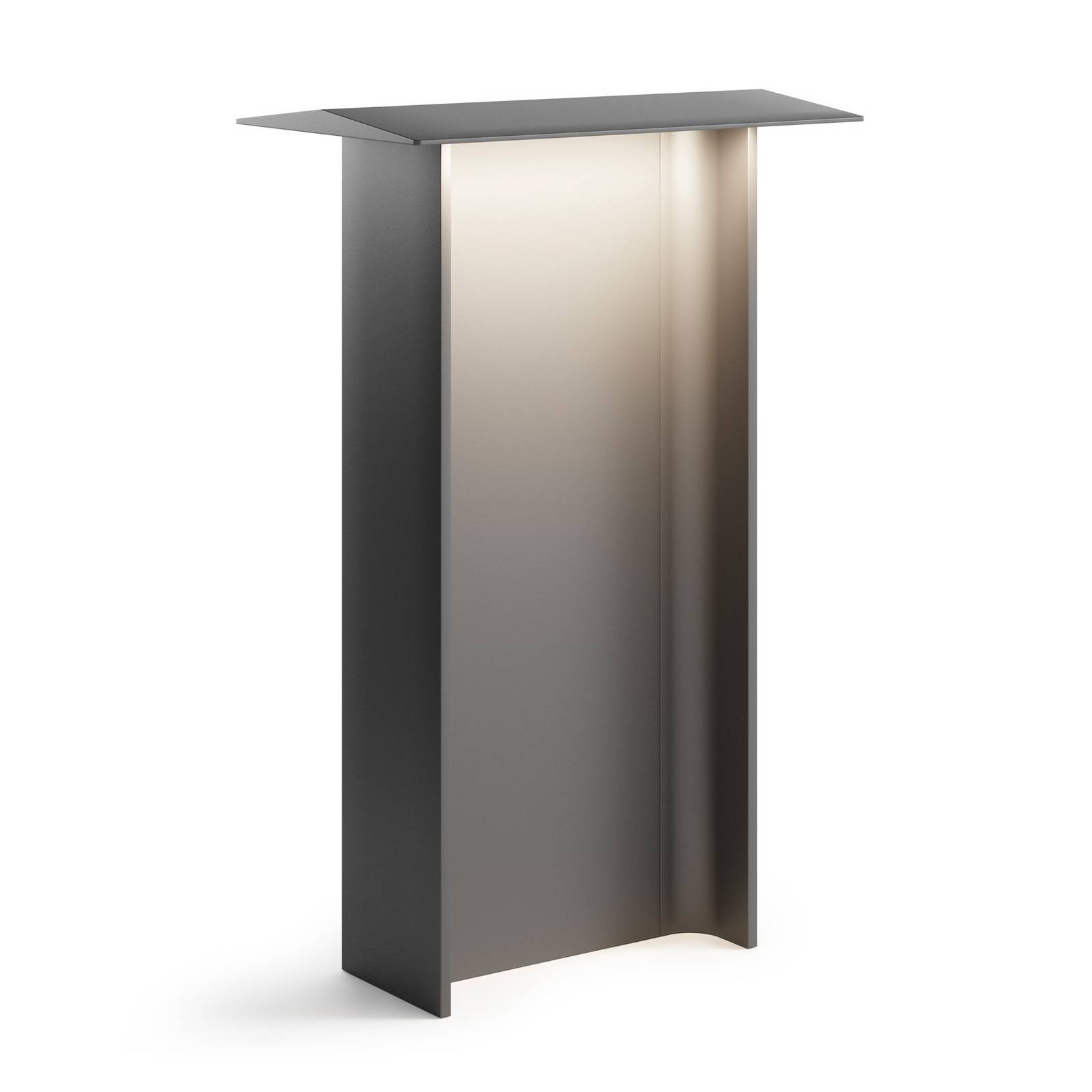 Luceplan Fienile LED path light 72 cm dark grey, aluminium, polycarbonate, 17 W, L: 45 cm, W: 28 cm, H: 72 cm