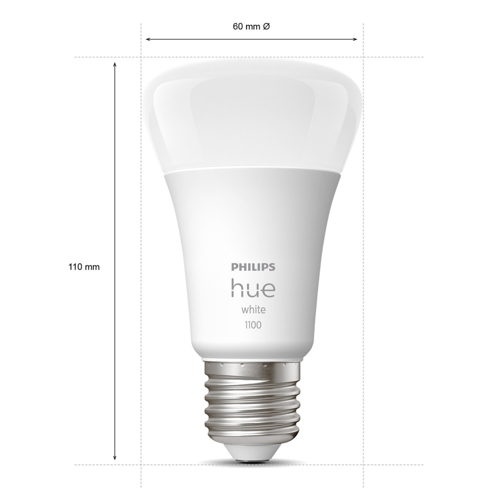Philips Hue White 9,5W 1055lm E27 LED-pære, 2-er