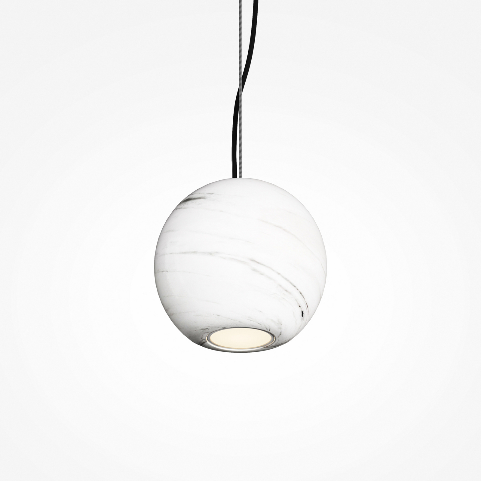 Lampa za vješanje BASIC TEXTURE, bijela, Ø 12 cm, mramor, GU10 Lampa za vješanje BASIC TEXTURE, bijela, Ø 12 cm, mramor, GU10
