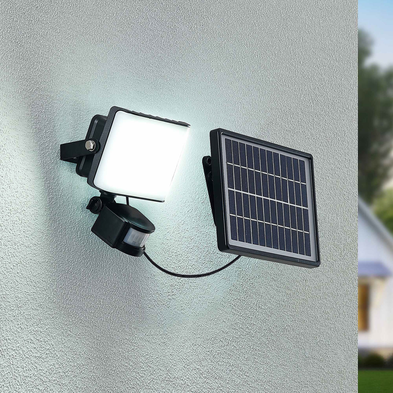 Prios Darini solarny spot ścienny LED z czujnikiem