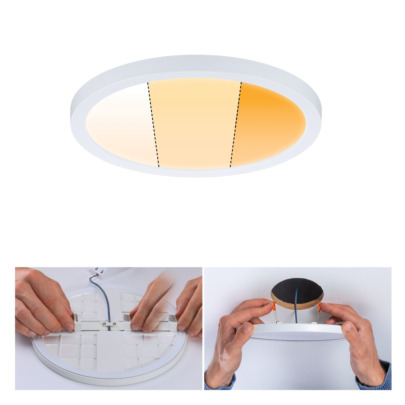 Paulmann LED-Panel Areo rund 3-Step dim-to-warm