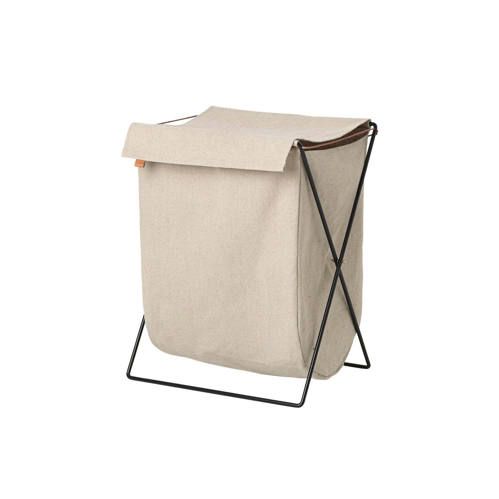 ferm LIVING Wäschekorb Herman, Höhe 65 cm, Baumwolle, Eisen