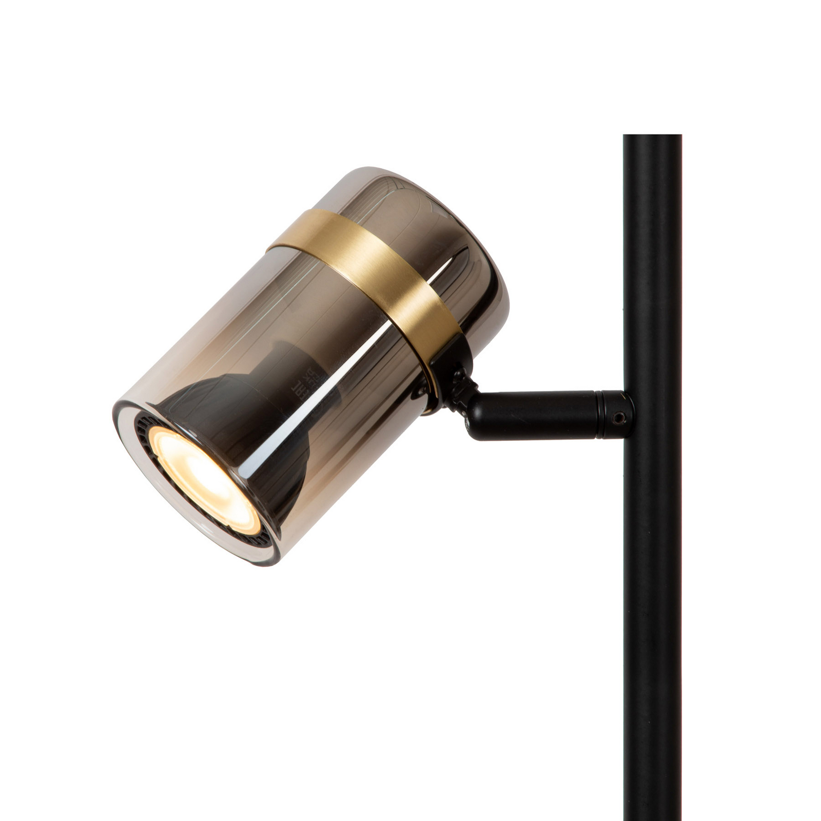 Vloerlamp Upton, hoogte 154 cm, zwart/rookgrijs, 3-lamps.