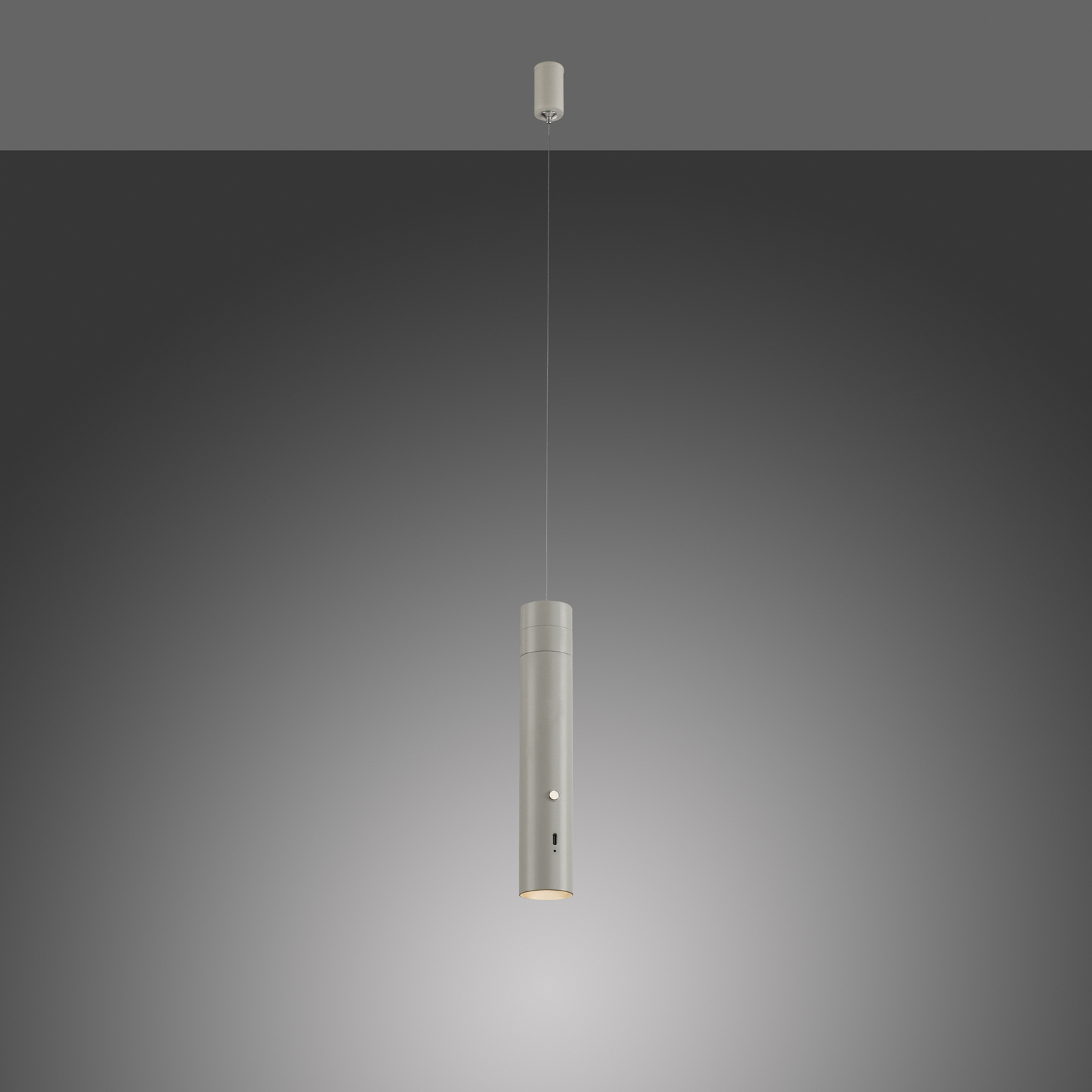 JUST LIGHT. Attach LED pendant light, grey-beige, iron