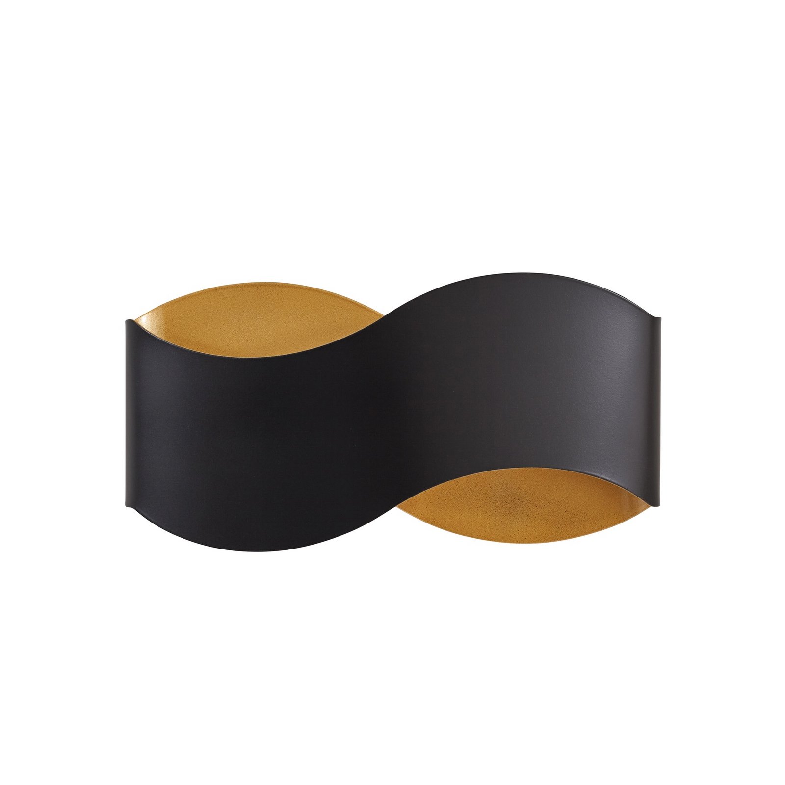 Dailin zidna lampa, crna/zlatna, 30 cm, metalna - Lindby