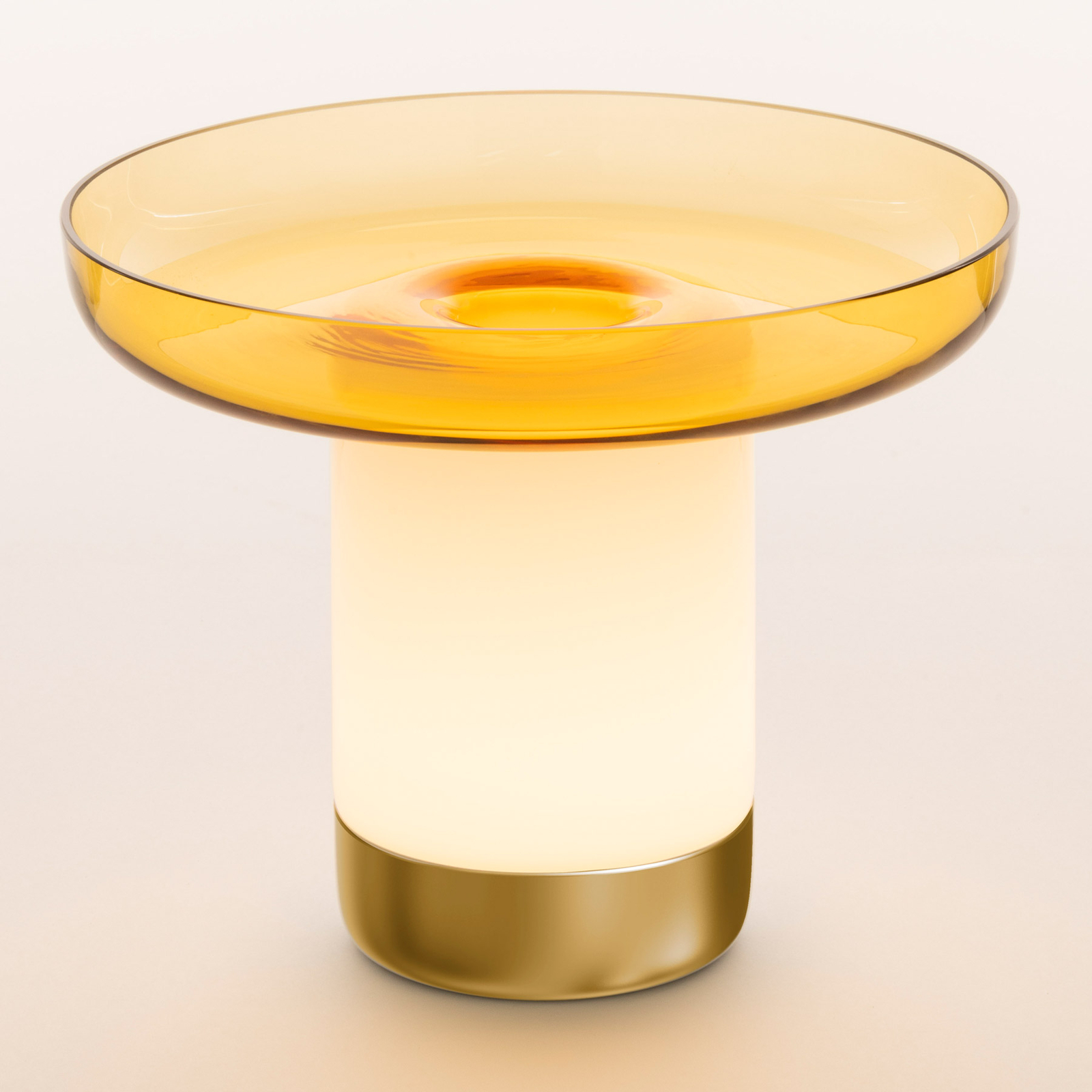 Artemide Bontà lámpara de mesa LED cuenco amarillo