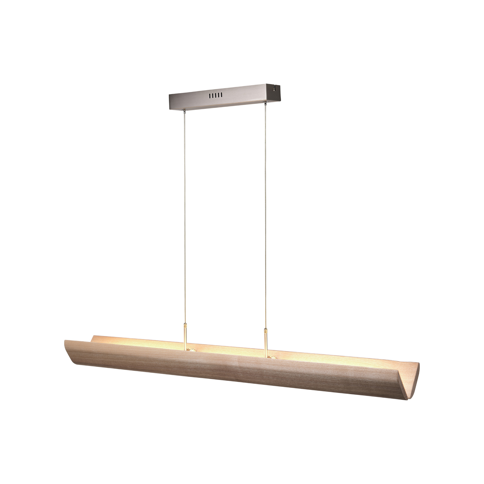 LED висяща лампа Monterra, дължина 132 cm, кафява, дърво