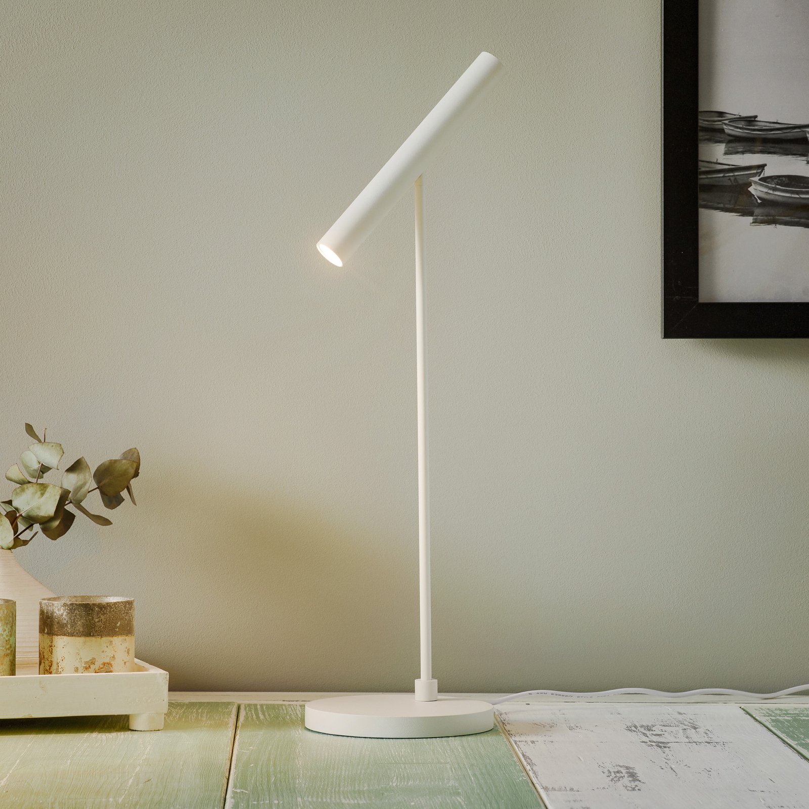 Meyjo stolová LED lampa snímač stmievania biela