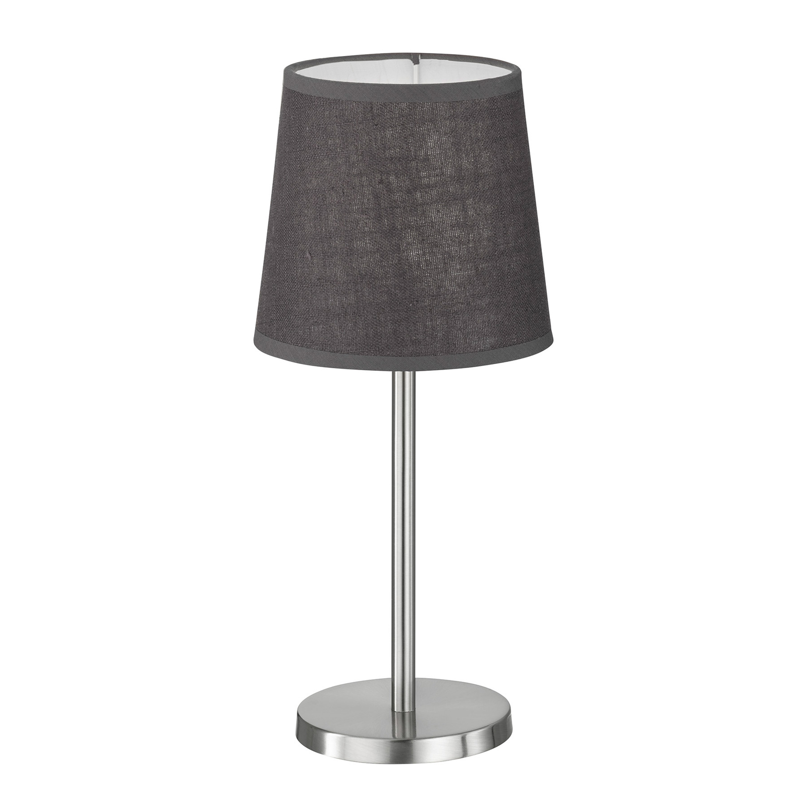 Eve table lamp, fabric lampshade, matt nickel/sand
