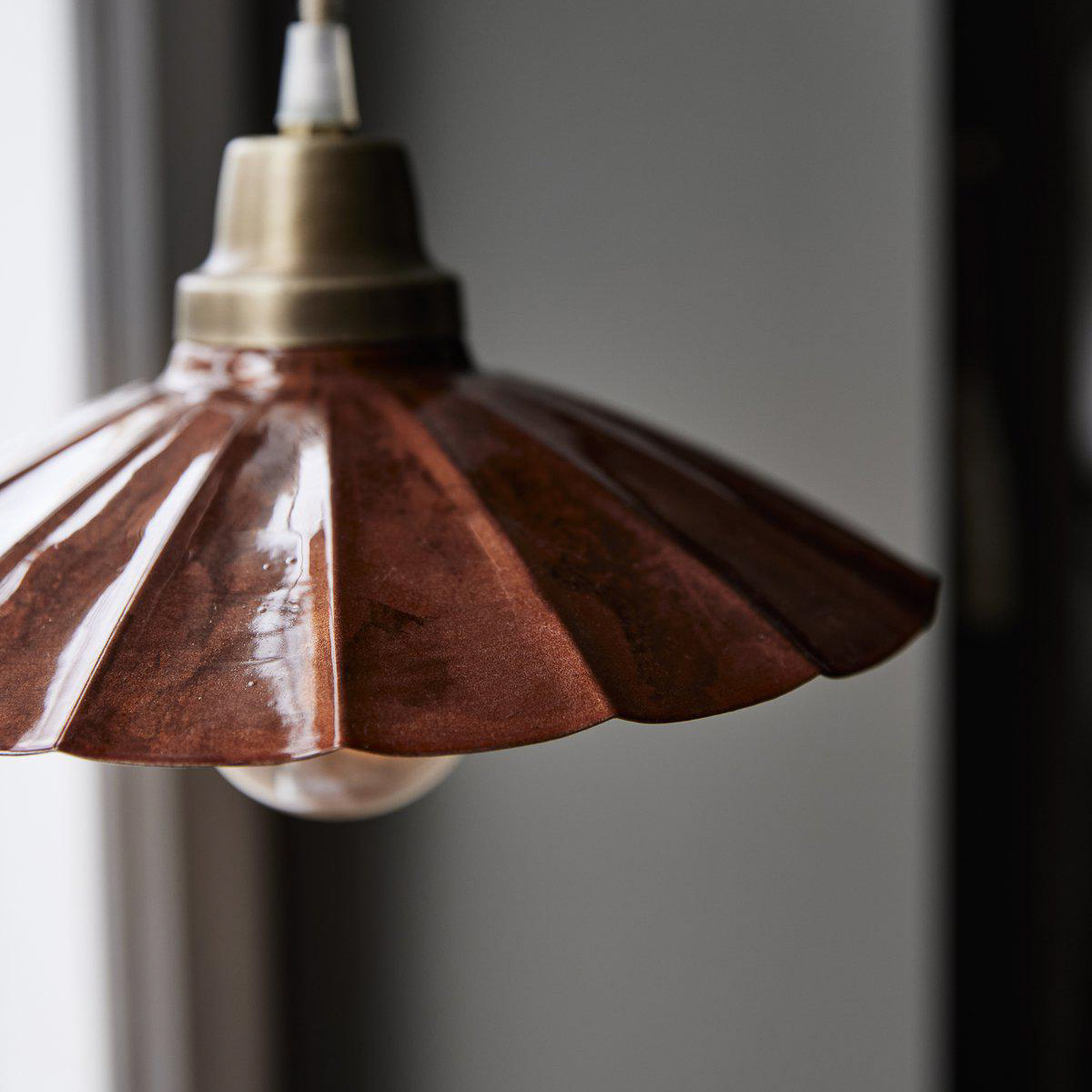 PR Home hanglamp Ester, terracotta, Ø 24 cm, ijzeren stekker